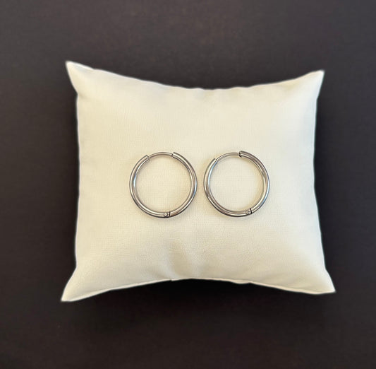 Créoles rondes argentées 16mm